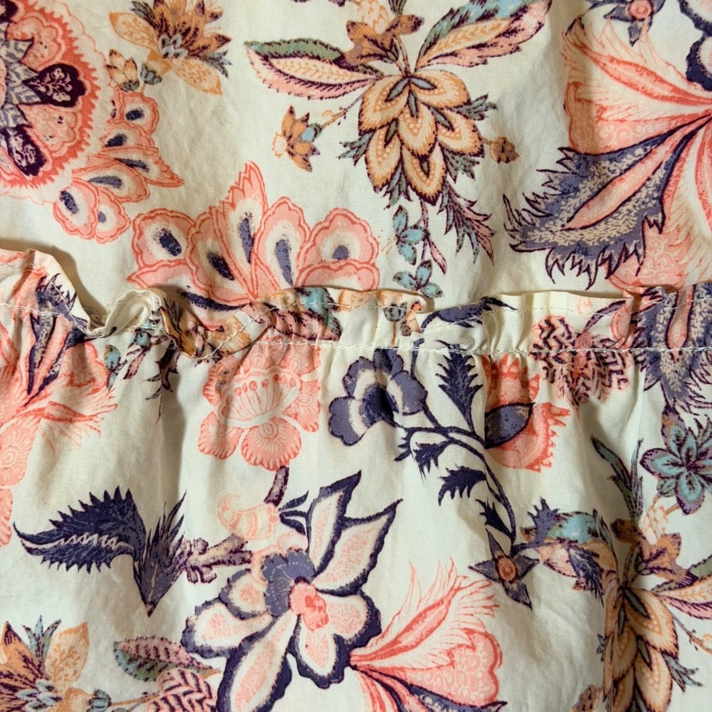 Sundress Tiered‎ Sleeveless Strappy Size S Cottagecore Beachy Pastel Floral - Picture 6 of 11